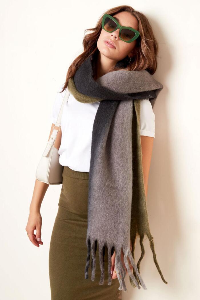 Winter scarf ombré colors Grey Polyester Picture2
